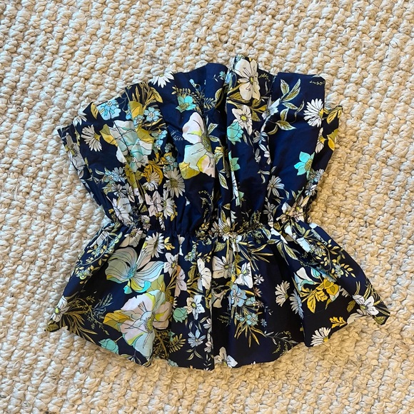 Anthropologie Tops - Floral Anthropologie strapless top